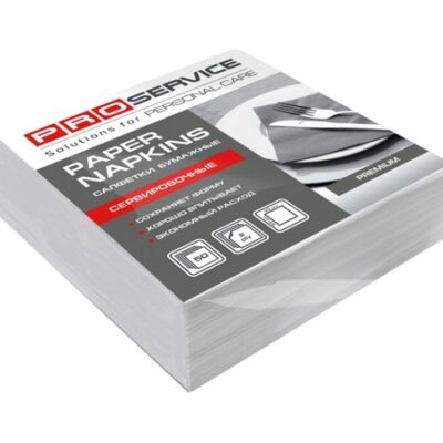 Серветка двошарова біла 1/8 складання 33х33см 50шт PRO Premium