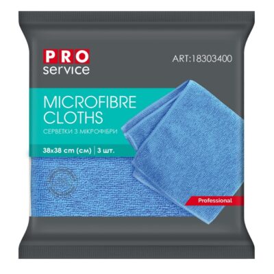Серветки з мікрофібри 38 х 38 см PRO service Professional універсальні 3 шт