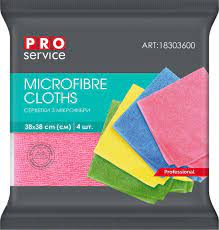 Серветки PRO service з мікрофібри Professional 4 шт Color Mix