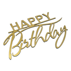Топер золотий з полістиролу "Happy Birthday"