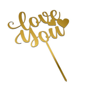 Топер золотий з полістиролу "Love you"