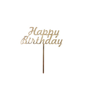 Топер золотий з полістиролу "Happy Birthday №2" на шпажці
