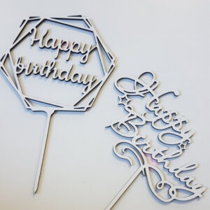 Топер білий "Happy Birthday №4,5,6"
