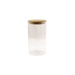 Ємність для сипучих скляна 10*18см кругла бамбук кришка Interos