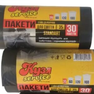 Мішки для сміття п/е 45*54 чорний  35л/30 шт