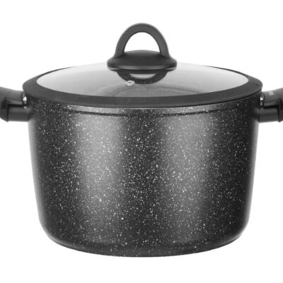 Каструля Ringel Zira, з кришкою, висока, 24 см, 6.3 л, чорна