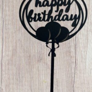 Топер чорний ХДФ №18 “Happy Birthday”