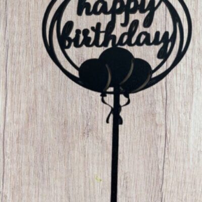 Топер чорний ХДФ №18 “Happy Birthday”